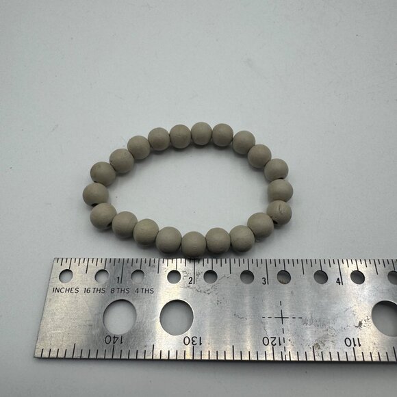 Natural Wooden Bead Stretch Bracelet Elastic Design Neutral - Picture 4 of 4
